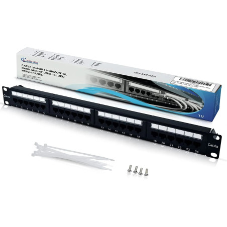24 Port Patch Panel UTP Cat6A Network