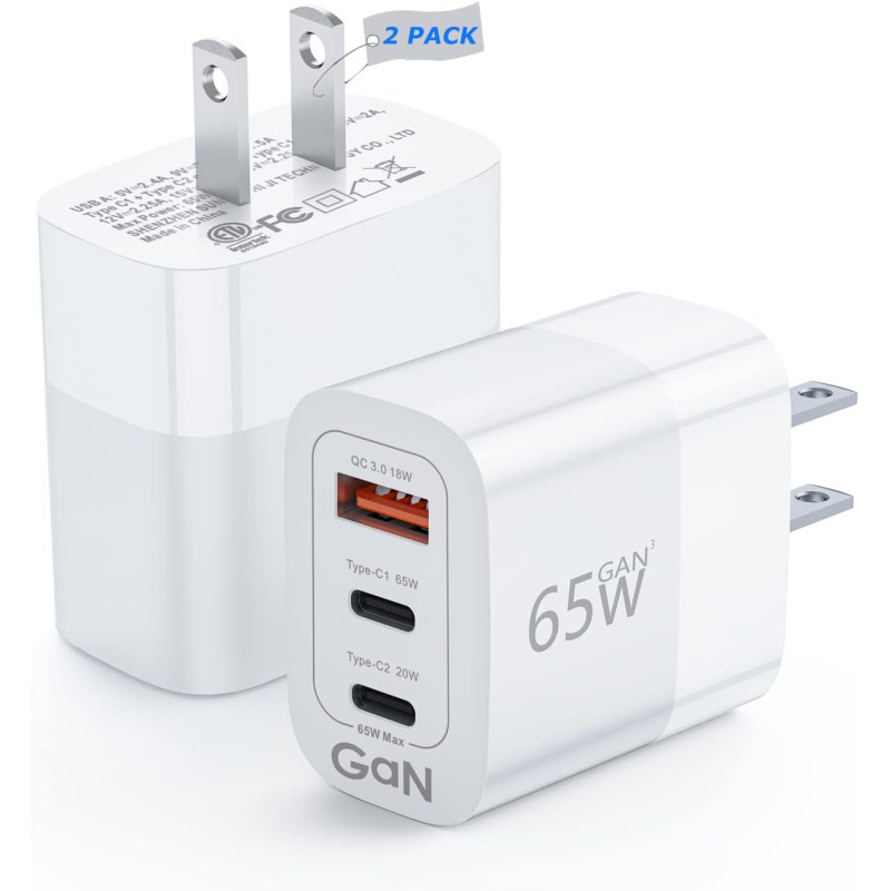 65W USB C Wall Charger Multiport - PD 3.0